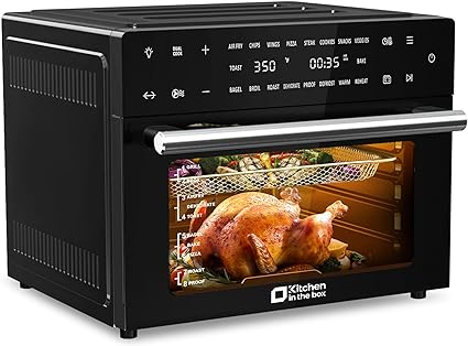 32 QT Digital Toaster Oven Air Fryer Combo, Kitchen in the box Convection Oven Countertop, 19-in-1 Smart Airfryer, Pizza Oven with, Toast Bake and Broil, Rotisserie, 6 Accessories, 1800W